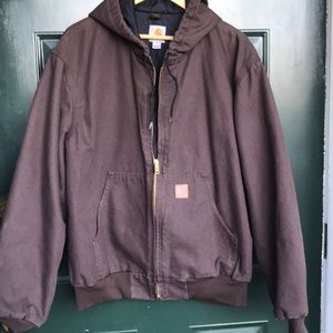 Carhartt J280 hooded duck jacket quilt lined sz L